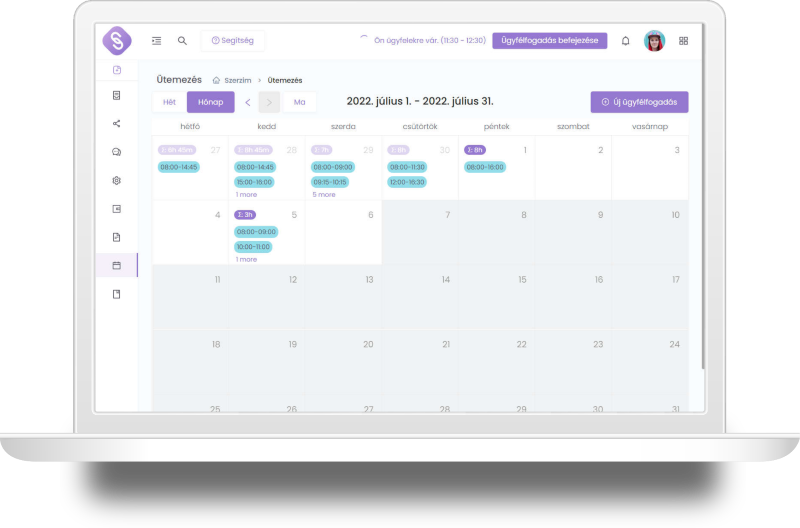 Laptop with the lawyer's calendar